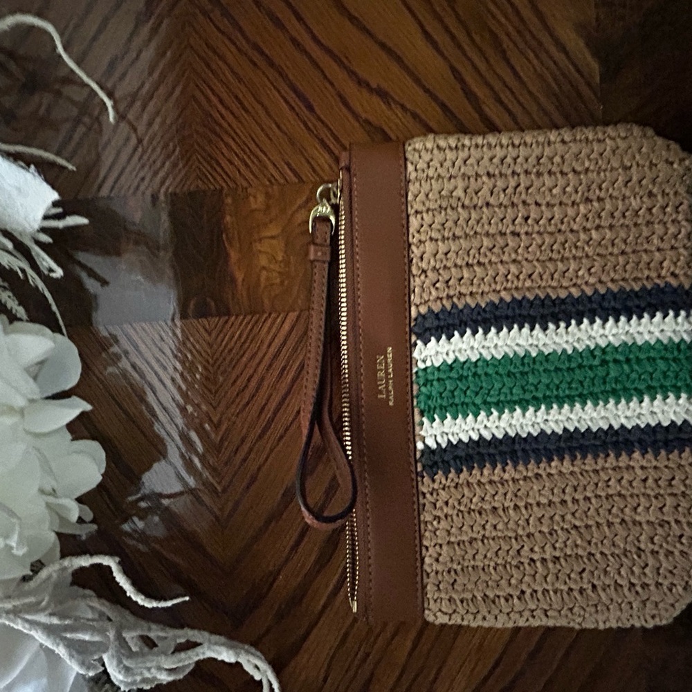 Lauren Ralph Lauren Beige and Brown Clutch